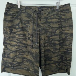 lululemon athletica Green and Brown Board Shorts